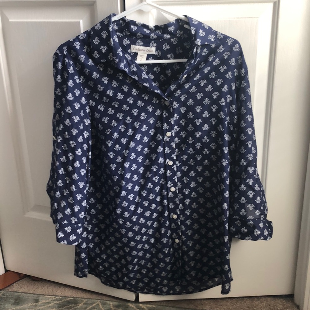 Cold Water Creek 3/4 Length button down, S